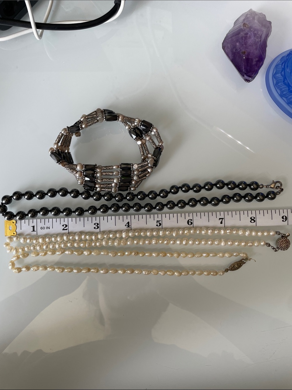 Lot of Vintage Freshwater Pearls and Hematite Necklaces and Bracelet